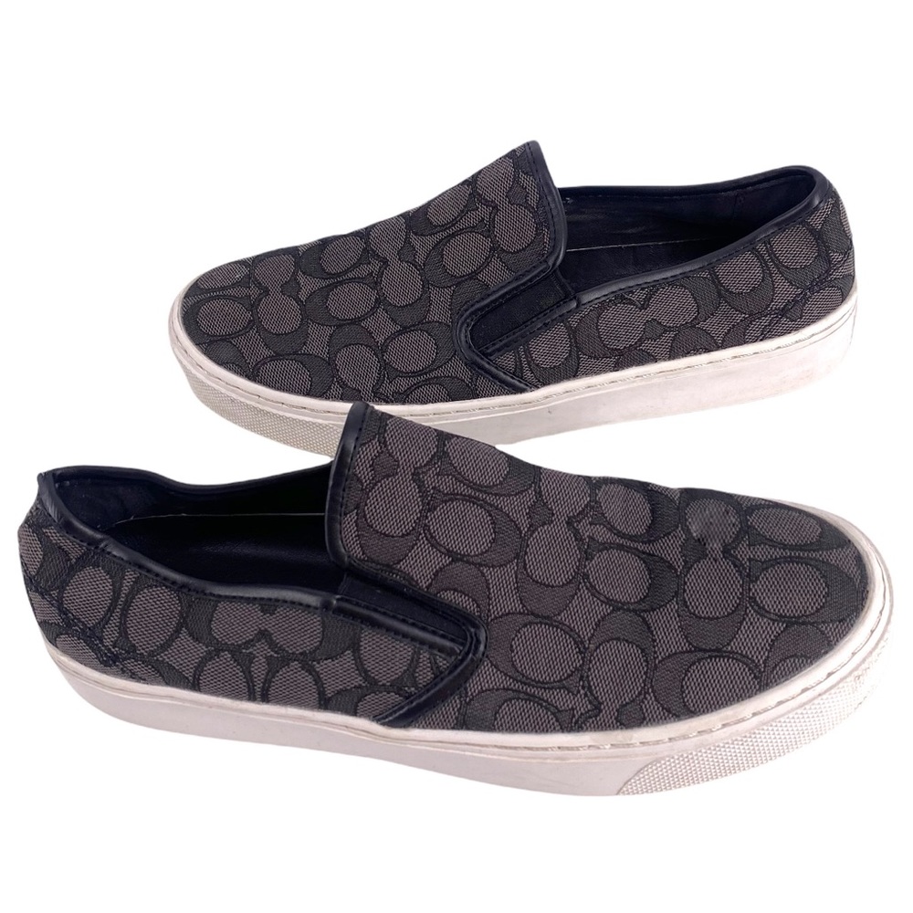 Coach Cameron Style Black C Pattern Slide On Sneakers Size 9.5